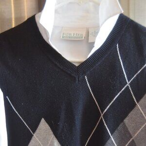 Timeless Argyle Pattern Women Sleeveless Cotton Knitted Vest  Size S